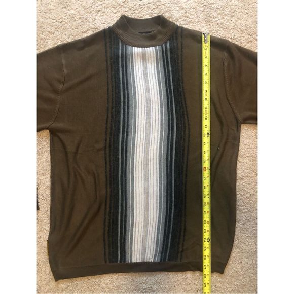 Stacy Adams Brown Cream Gray Stripe Acrylic Sweater Men's Size Large - Picture 11 of 11